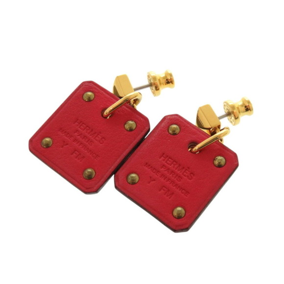 HERMES Red Earrings - Picture 4 of 8